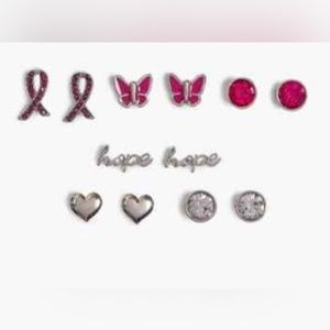 Breast Cancer Research Awareness STUD EARRING 6 PACK NWT